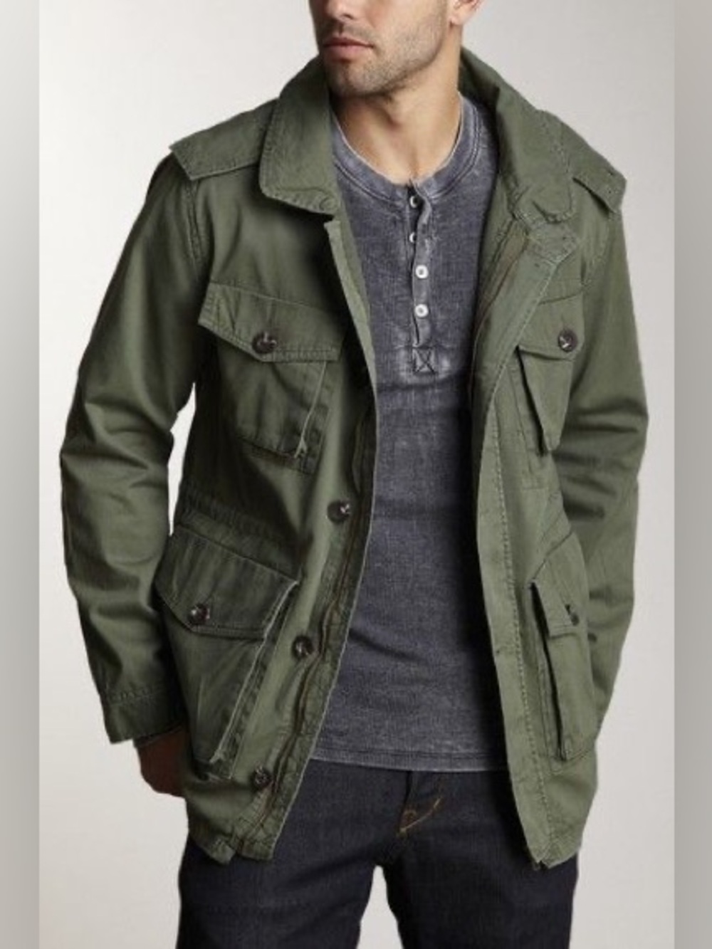 Vintage Converse One Star Unisex Army Green Military Surplus Field Jacket